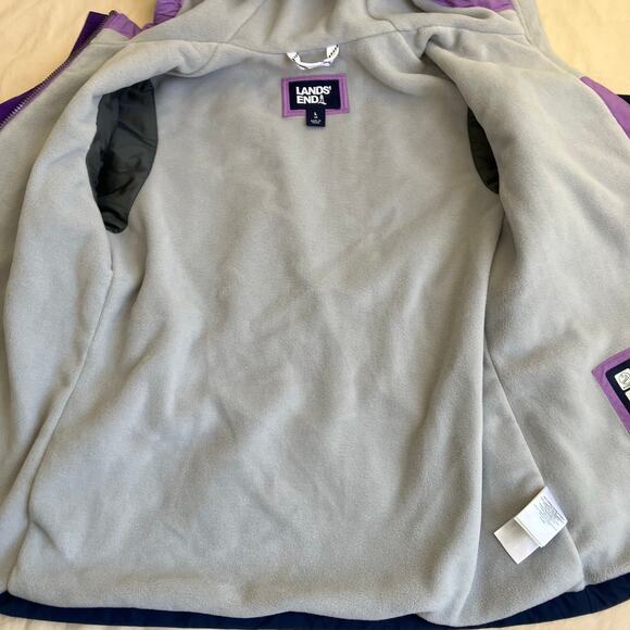 Lands’ End Girls Sz 14 Grow Along Purple Winter Jacket Waterproof Windproof - Picture 7 of 16
